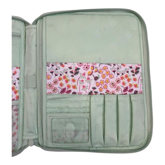 Vera Bradley Mint Pink Floral Zip Around Notepad Folio - Picture 5 of 6